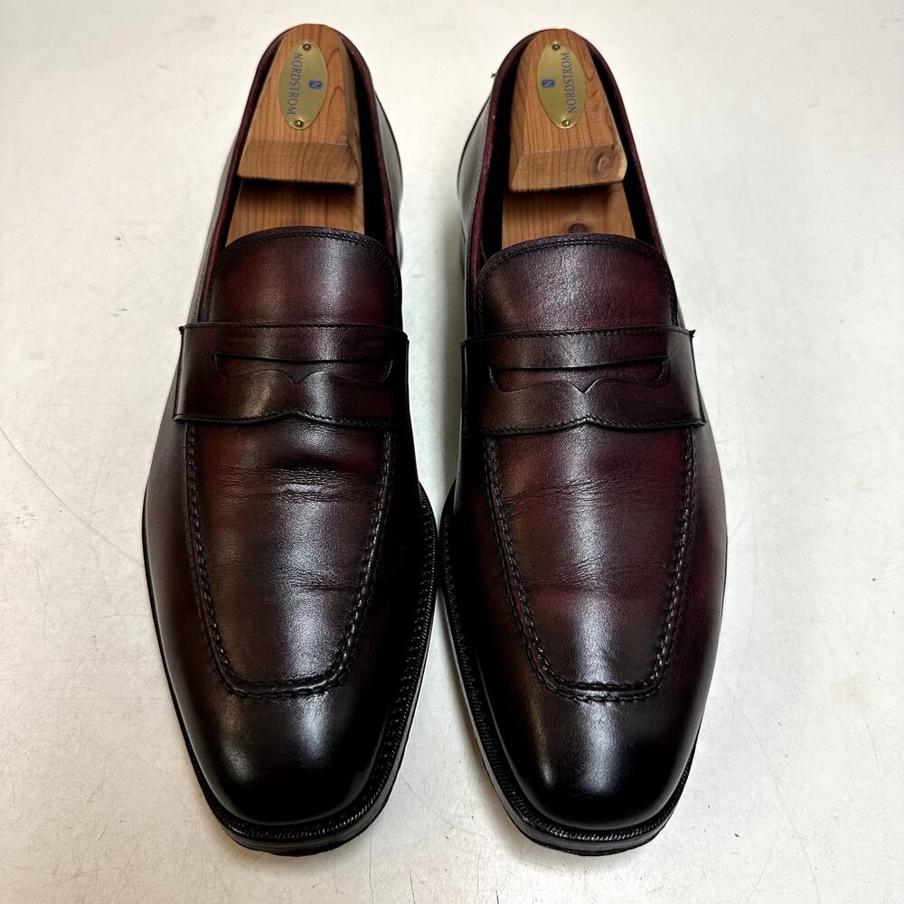 RESOLED Tom Ford Penny Loafer Burgundy Calf Made in Italy UK 9.5 US 10.5 D - Picture 3 of 12